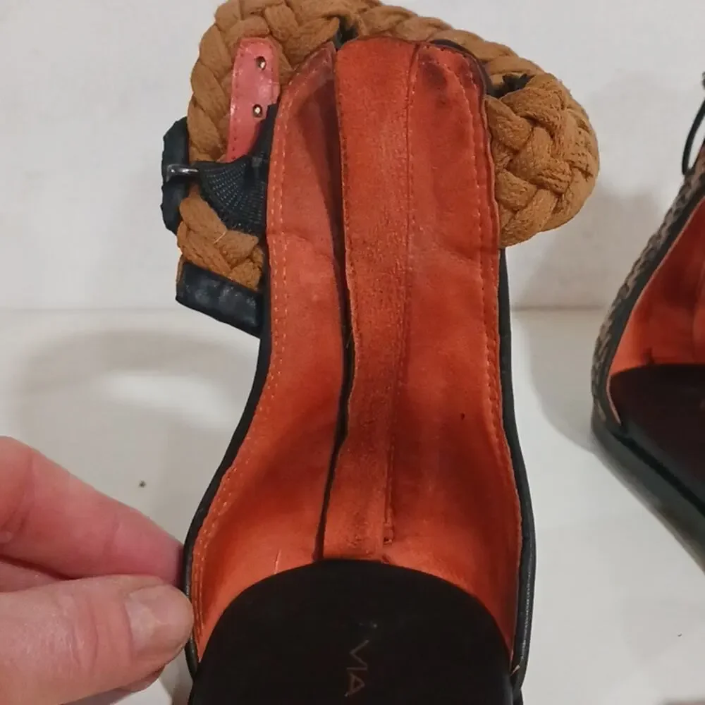 Via Spiga Wenda braided leather flat sandals sz 8.5